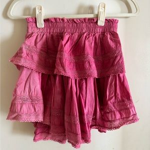 Loveshackfancy Ruffle Mini Skirt Small Pink
